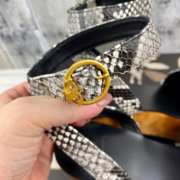 Tory Burch Camilla Wedge Sandals in Diamond Roccia Print Size 10. - Picture 4 of 12